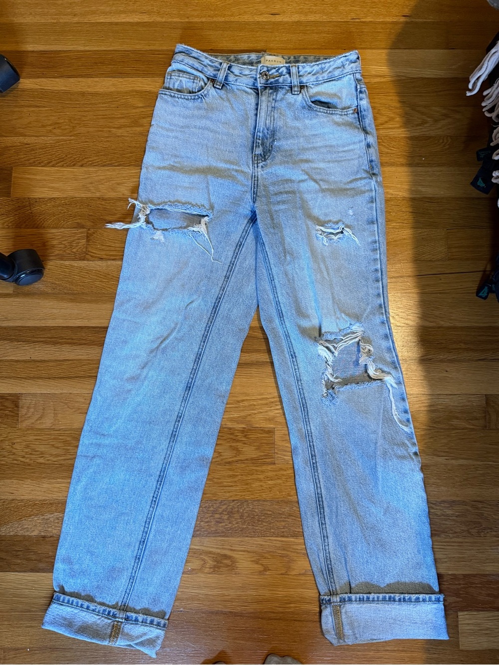 Light Wash Distressed High-Rise Women's Jeans pacsun